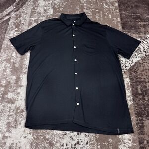 Woolly Polo Shirt Mens XL Black Everyday Merino Wool Short Sleeve Outdoor Button